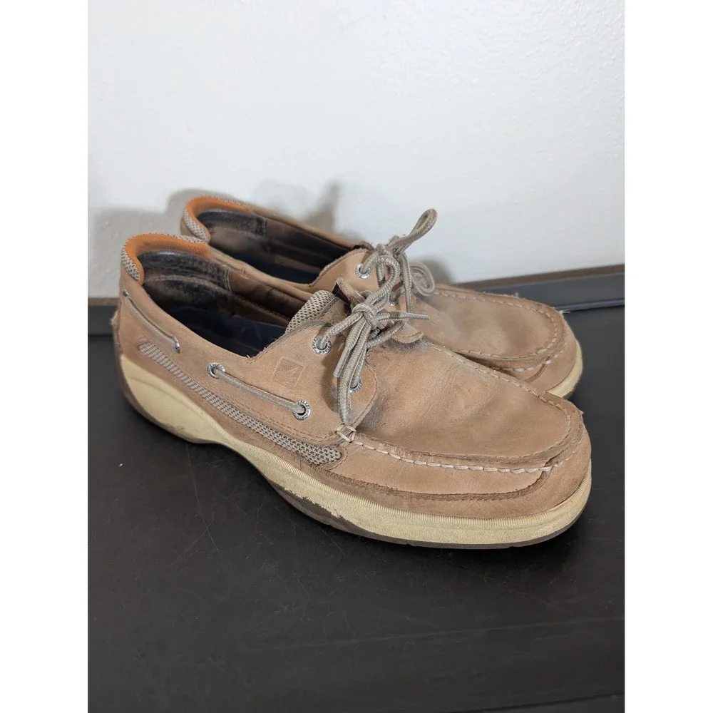 Sperry Top-Sider Men's 10.5M Billfish Tan Leather Boat Shoes 0777924 Non Slip
